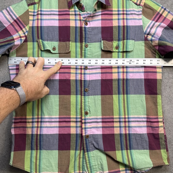 Polo Ralph Lauren Men's Plaid Short Sleeve Shirt Large Epaulet Ivy Preppy Style‎ - Picture 5 of 7